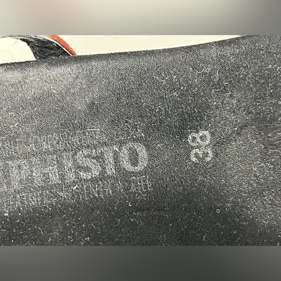 Mephisto Womens Sz 38 EU 7 US Wedge Heel Flower  Sandals Red Black Leather - Picture 8 of 8